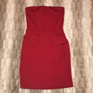 Red strapless Express dress ❤️